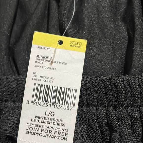 Bongo Black Mesh Embroidered Overlay Dress - Picture 10 of 11